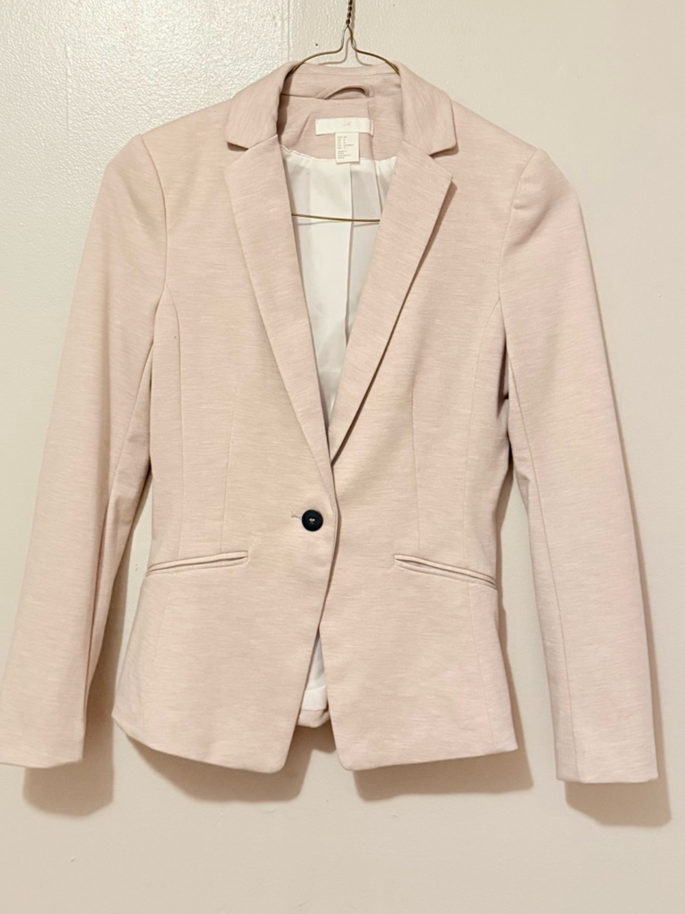 Women's Beige Single-Button Blazer